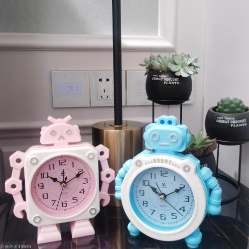 Cute Robot Bedside Dormitory Little Alarm Clock