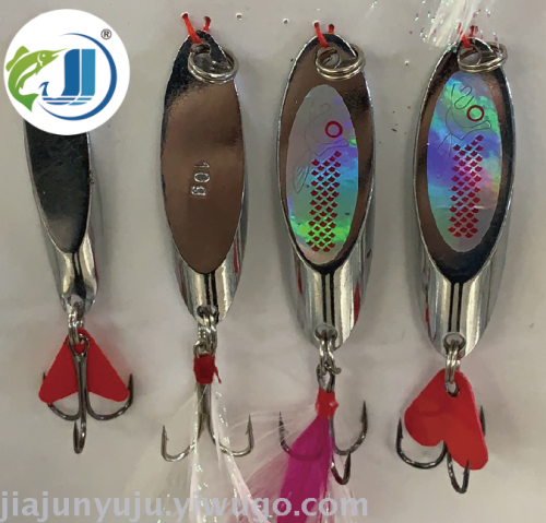 oblique cut red heart piece luya sequins tied feather luya bait sequined bass beading fake bait