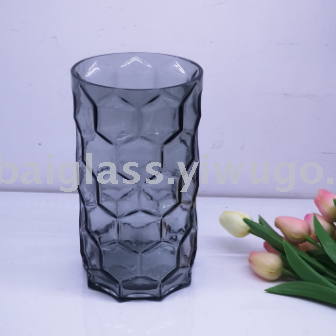 Light Gray Colored Glass Decoration Vase Flower Home Decoration