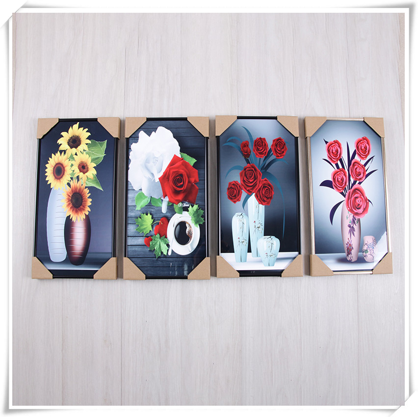 简欧带瓶花卉装饰画