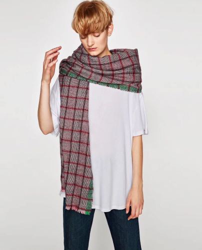 za original order scarf green edge red plaid men‘s and women‘s super long oversized shawl scarf cashmere autumn and winter warm scarf
