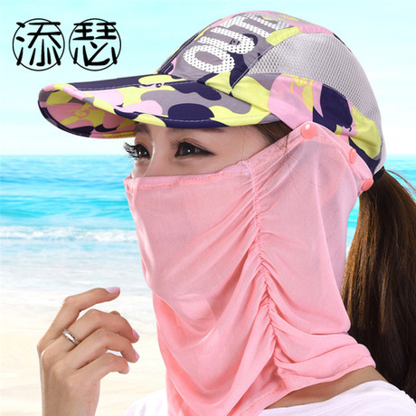 Women‘s Summer Sun Hat Outdoor Sun Hat Summer Folding Quick-Drying Cap Mesh Face Care Cycling Sun Hat
