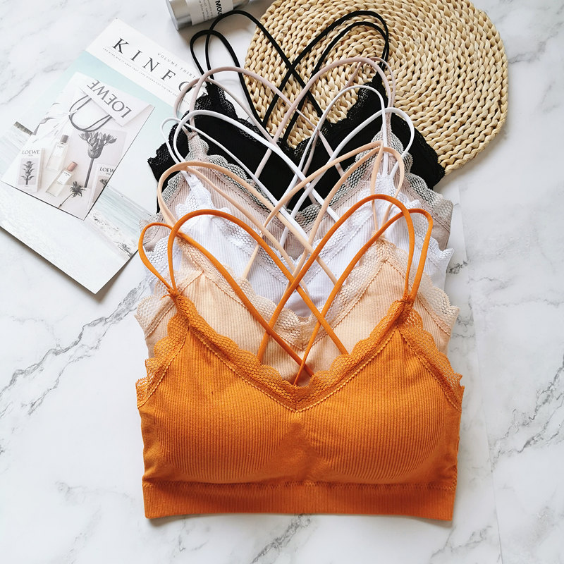 短款聚拢裹胸无钢圈小胸文胸内衣性感美背打底吊带背心女