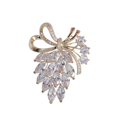 韩版时尚花朵胸针女经典奢华微镶锆石别针热卖胸花女生西装配饰品