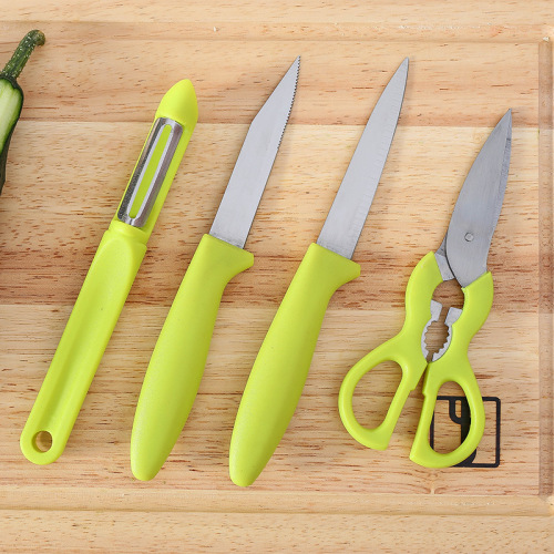 kitchen fruit knife set five-piece stainless steel multi-function peeler kitchen gadget scissors melon planer set knife