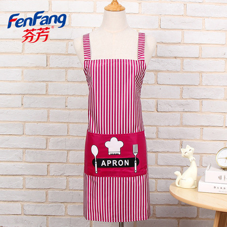 factory direct chef kitchen household polyester cotton waterproof apron half-length modern simple waterproof and antifouling support customization