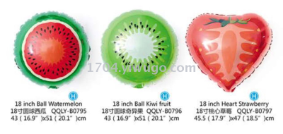 Lanfei Factory Direct Sales New Popular Holiday Dress up Birthday Cartoon Fruit Aluminum Film Balloon