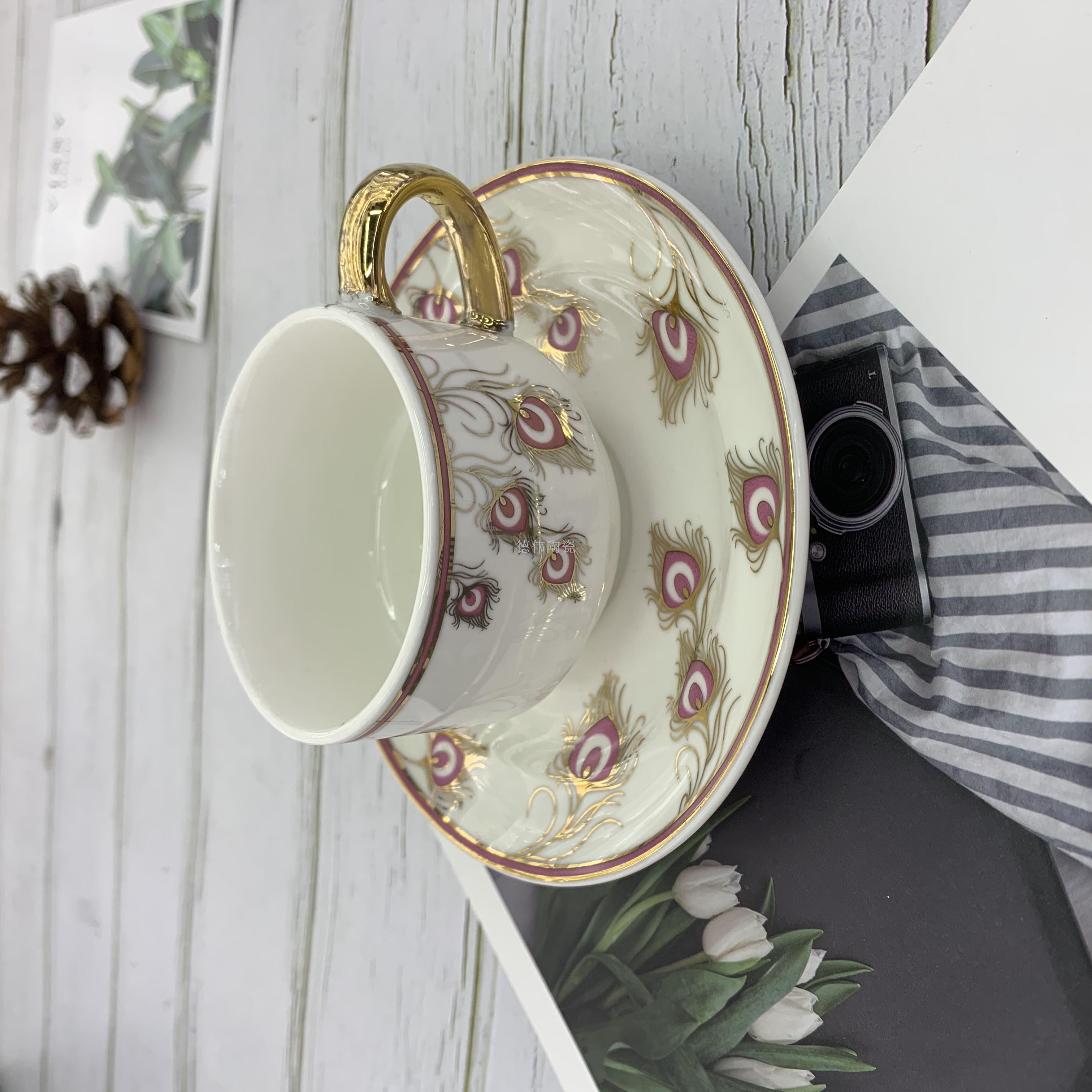 欧式骨瓷咖啡杯碟咖啡杯高档陶瓷杯出口杯碟