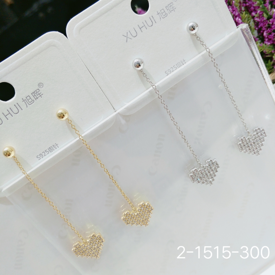 厂家批发热卖银针耳环 流苏吊坠耳环 铜镶锆石耳环