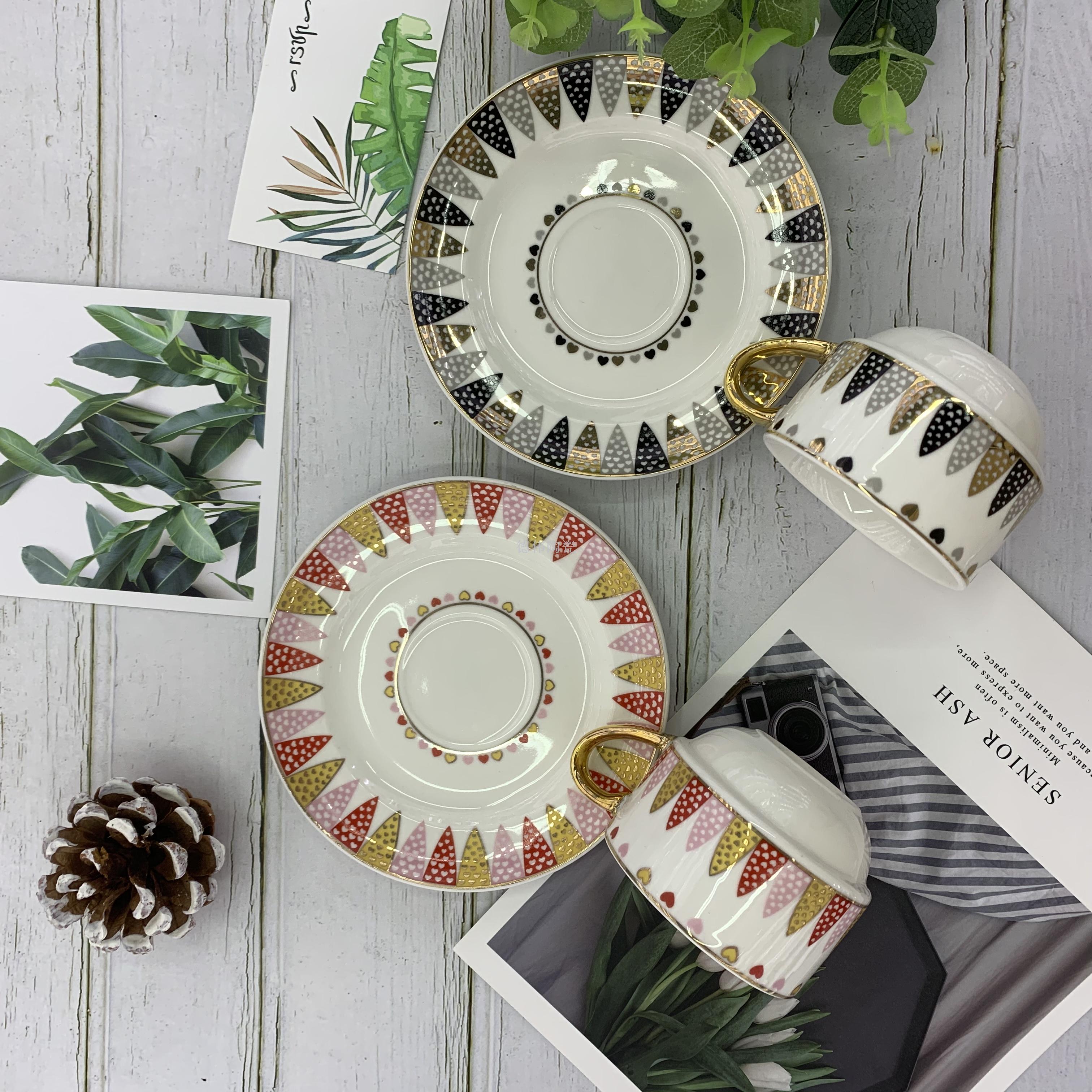 欧式骨瓷咖啡杯碟咖啡杯高档陶瓷杯出口杯碟