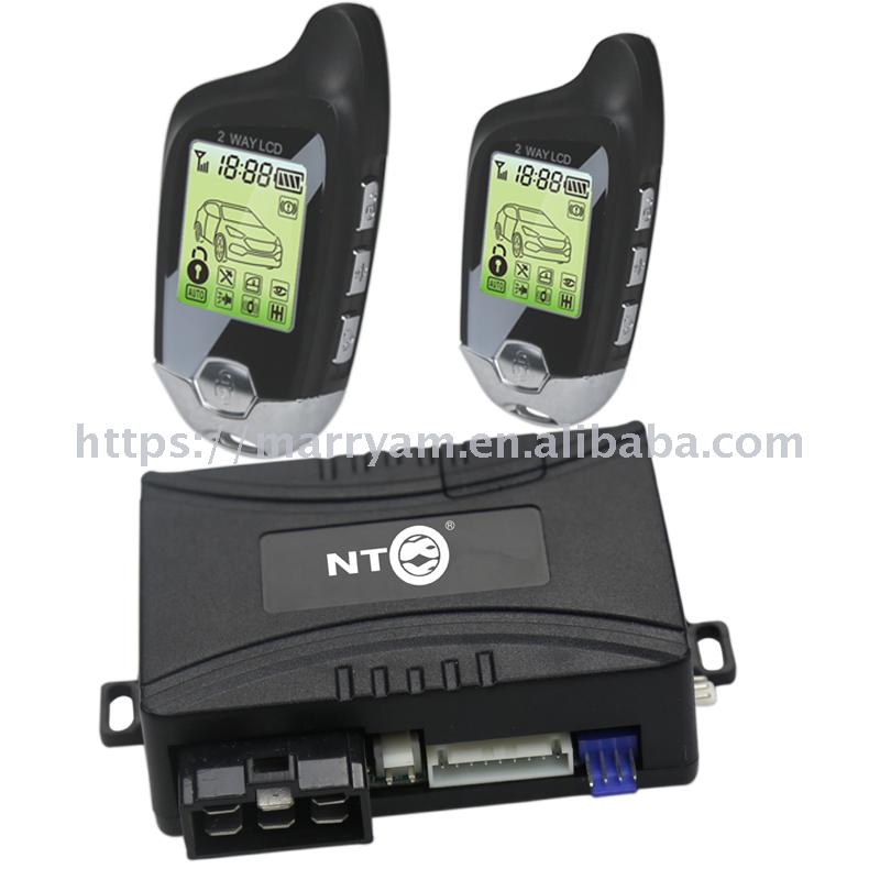 带中央门锁的远程发动机自动启动带lcd遥控的双向汽车报警系统