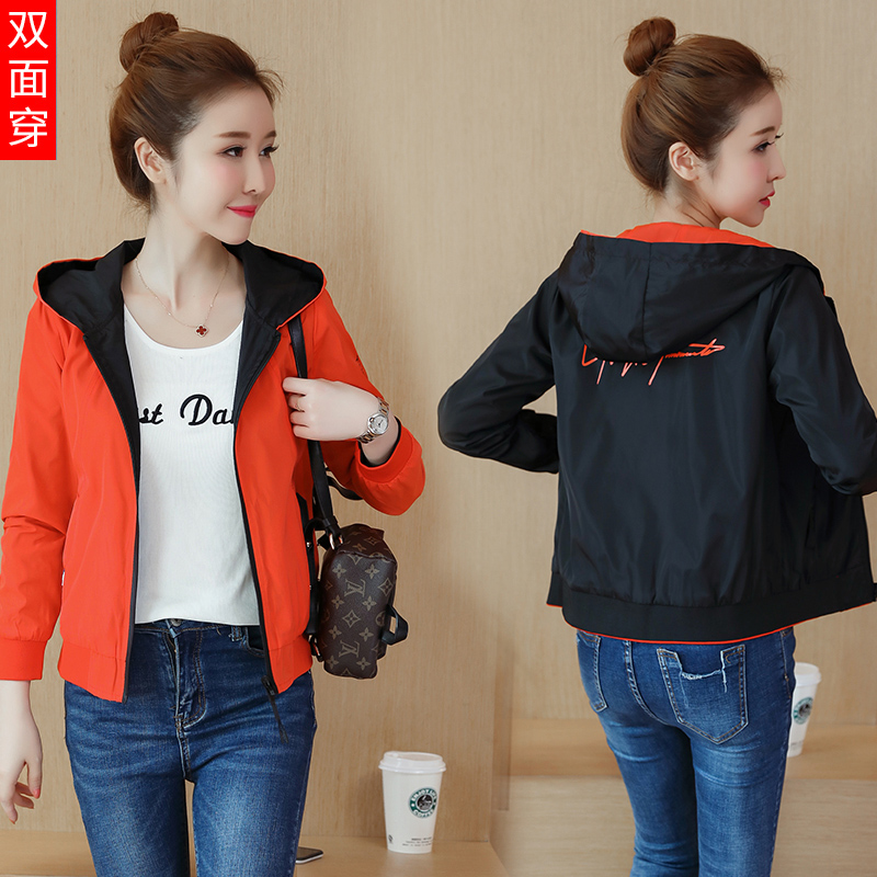 女装宽松长袖连帽外套拉链运动衫韩版潮春秋休闲薄款女士开衫卫衣