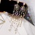 S925 Sterling Silver Needle Dream Catcher Earrings Female Long Fringed Pearl Eardrops Korean Refined Wild Earrings