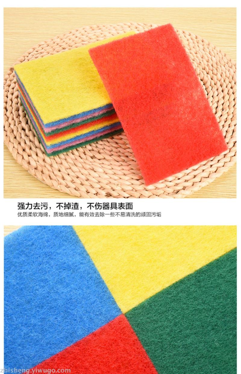 10片装洗碗海绵抹布百洁布厨房懒人不沾油洗碗布专用刷碗海绵神器详情3