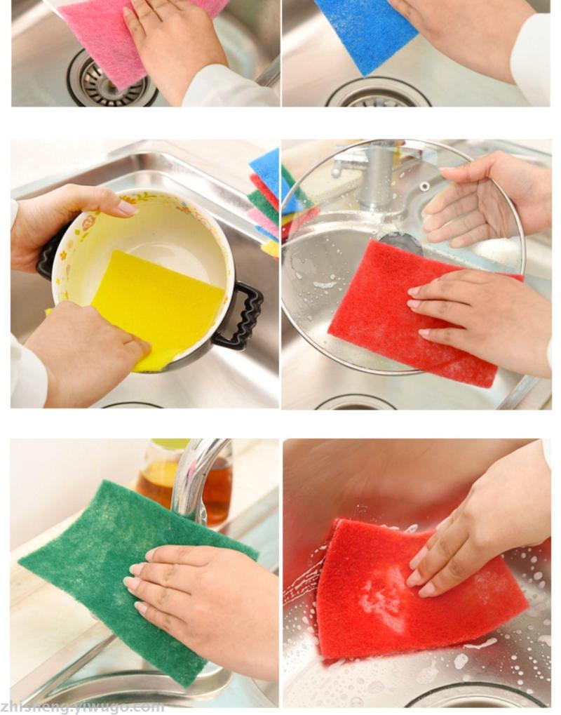 10片装洗碗海绵抹布百洁布厨房懒人不沾油洗碗布专用刷碗海绵神器详情6