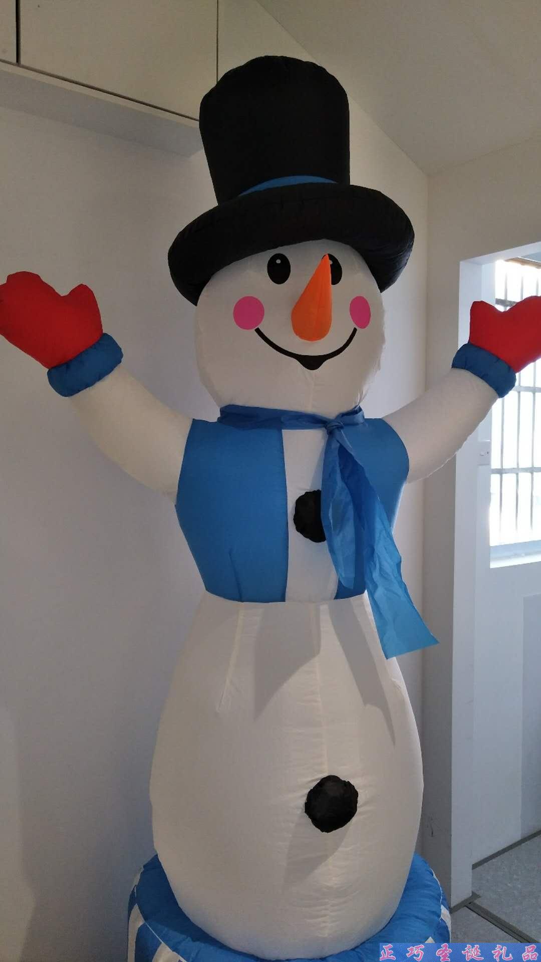 2.1米充气旋转雪人圣诞场景布置摆件