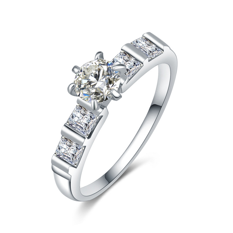 韩版时尚简约百搭微镶锆石戒指女士欧美时尚靓丽潮流指环饰品