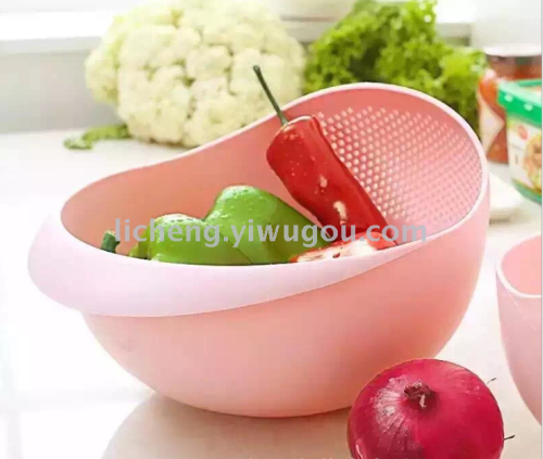 kitchen rice washing device creative plastic draining basket vegetable washing basin rice washing basket plastic rice washing basket