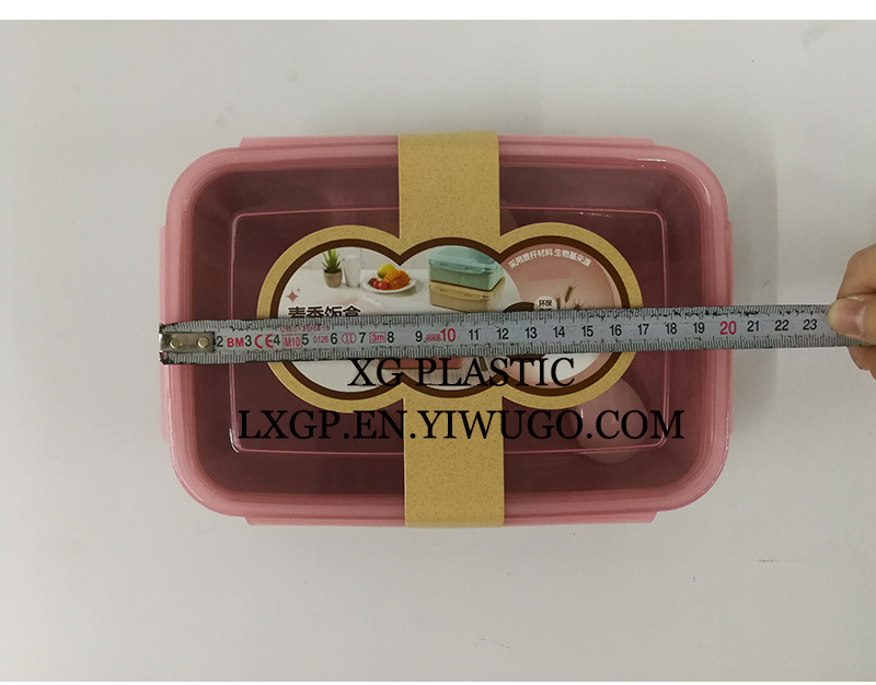 三格饭盒带勺优质麦香饭盒日式分格饭盒环保学生白领便携午餐盒详情4