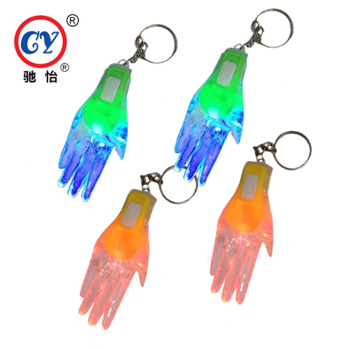 Factory Direct Flash Luminous Toys Novel 2-Color Hand Keychain Pendant Wholesale
