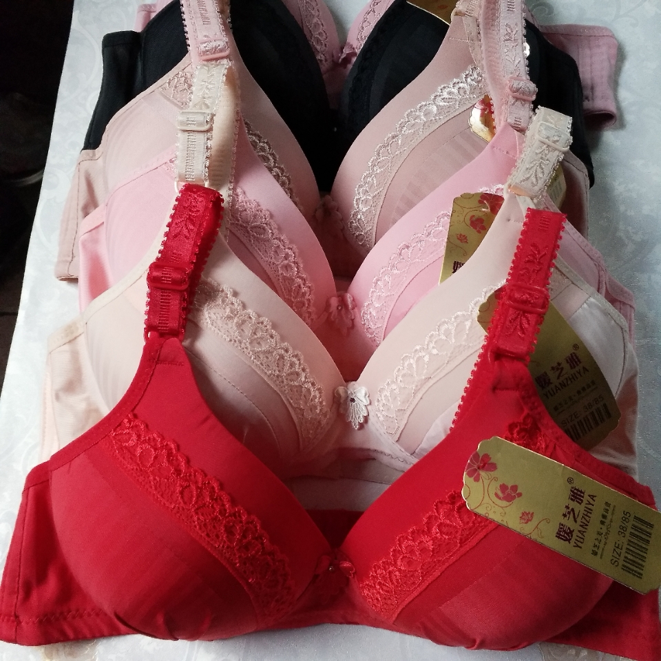 无钢圈薄款海绵B杯老年中年妈妈文胸3排扣薄海绵文胸36-38-40-42