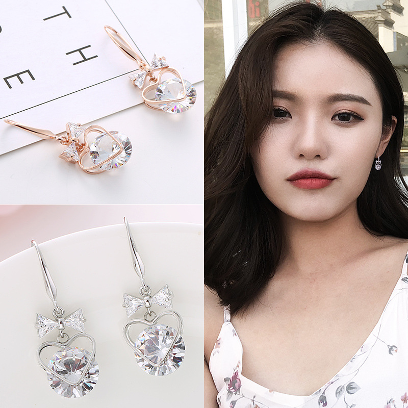 日韩气质水钻小耳钉女 甜美简约迷你耳环可爱耳坠小饰品厂家批发