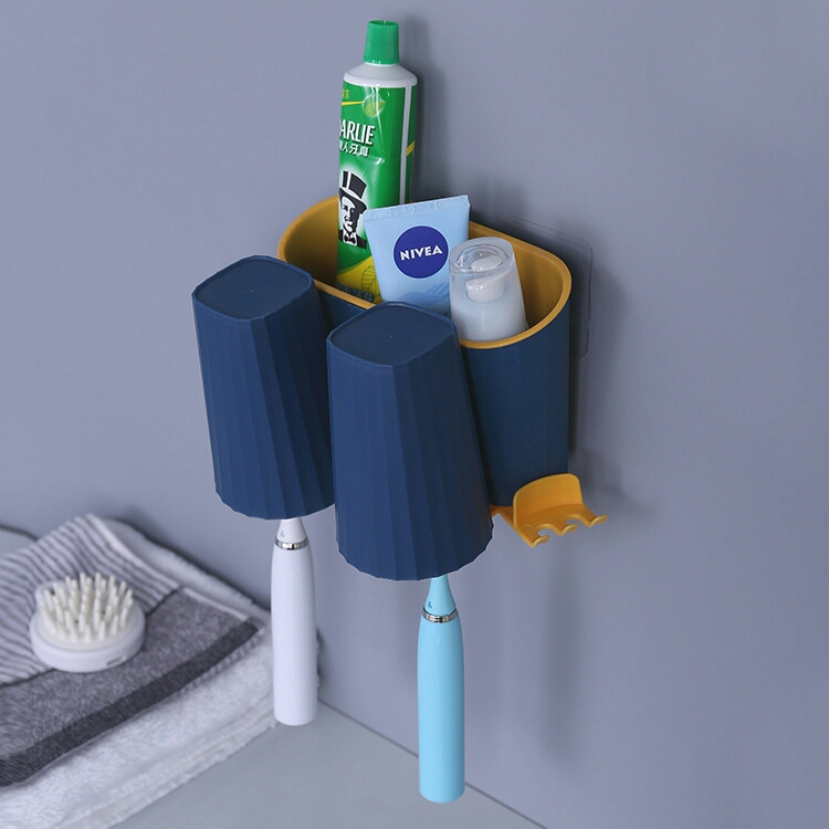 G13-1921洗漱用品牙刷置物架免打孔挂壁式牙刷架浴室卫生间收纳盒