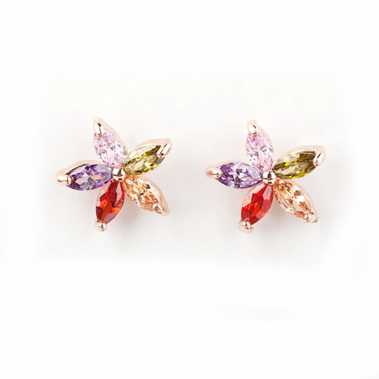 曼休妮朵伦新品韩版时尚耳环四叶草珍珠锆石耳钉防过敏耳饰女款