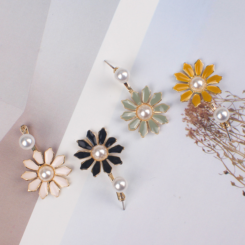 韩版百搭少女心简约耳环小清新花朵耳钉女小巧可爱滴油甜美耳坠