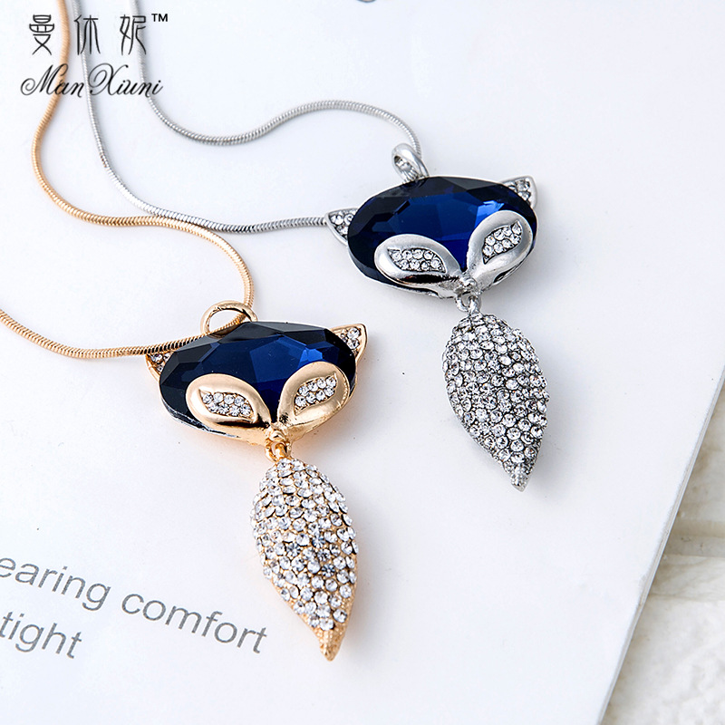 狐狸毛衣链 挂件秋冬百搭饰品毛衣链长款吊坠项链 自产自销批发新