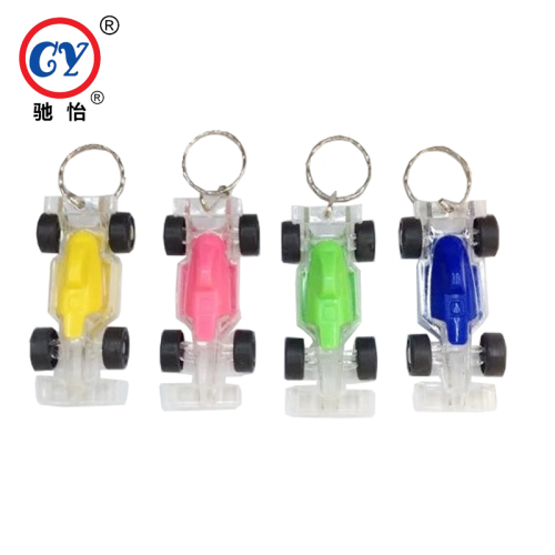 factory direct sales novel mini small racing car keychain toy electronic gift keychain pendant