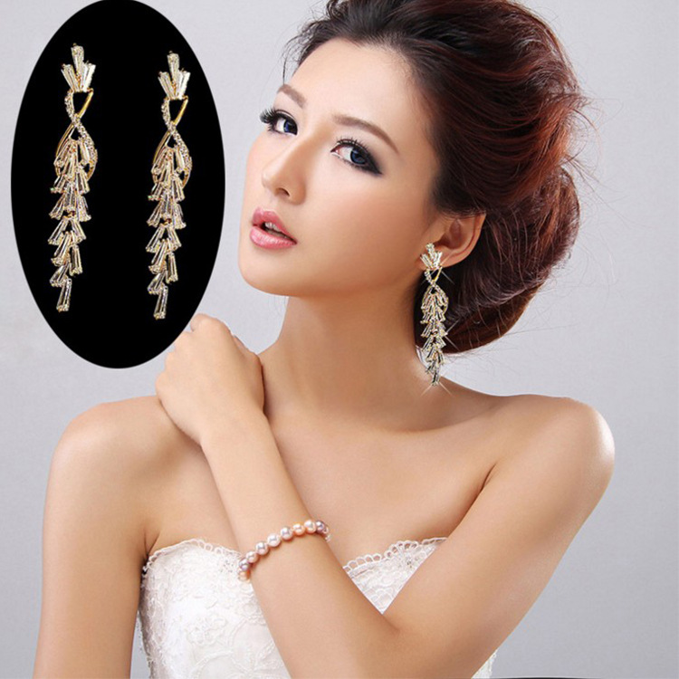 新品针长款水滴耳坠夸张网红气质韩版女耳钉一件代发厂家批发直销