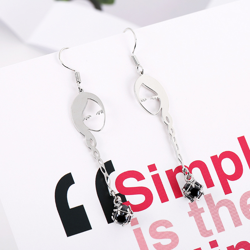 美少女纯银耳钉气质韩国个性耳环百搭简约冷淡风网红耳坠潮人流行