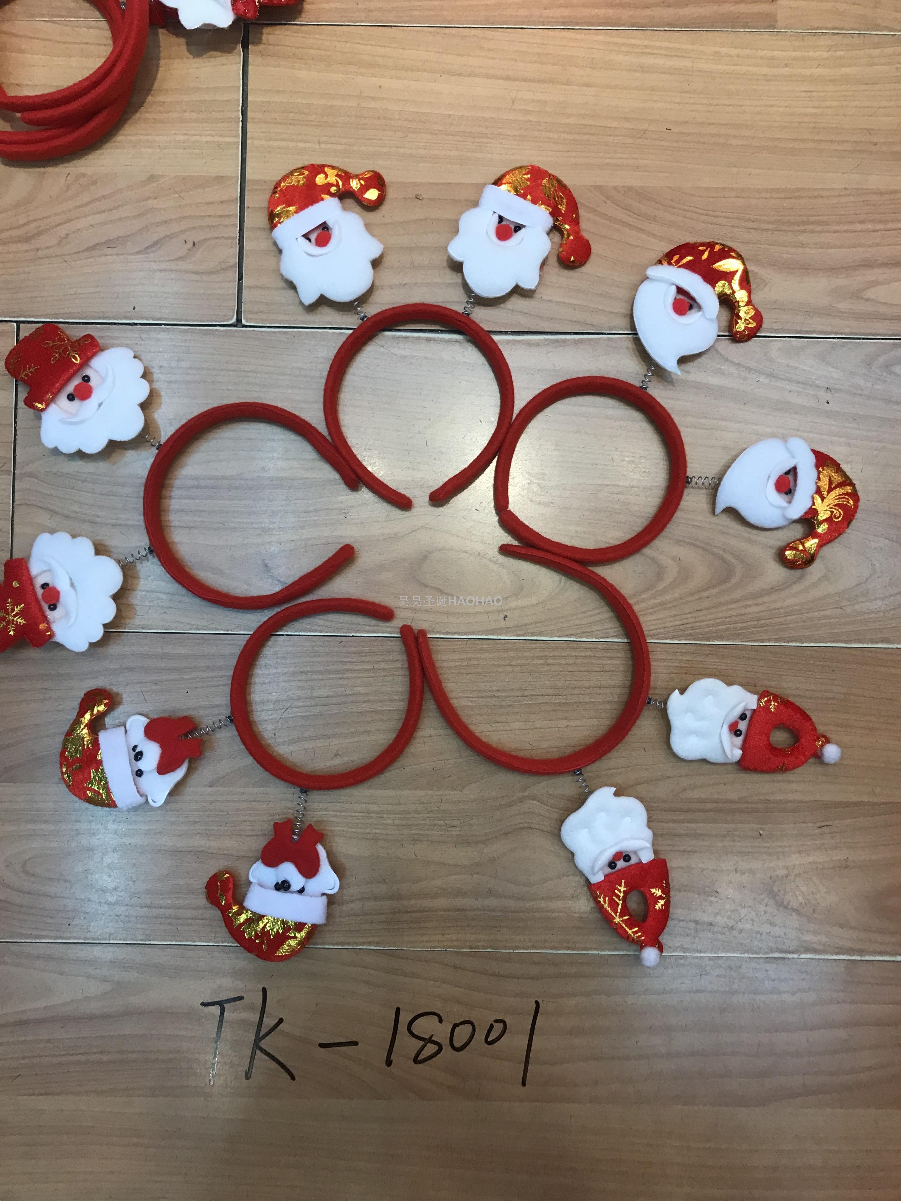 圣诞头扣带铃铛鹿角头扣成人儿童头扣派对用品圣诞厂家直销