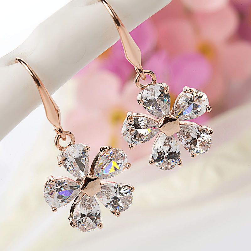 925耳钉女韩国时尚气质防过敏银耳环花朵百搭耳环厂家直销批发