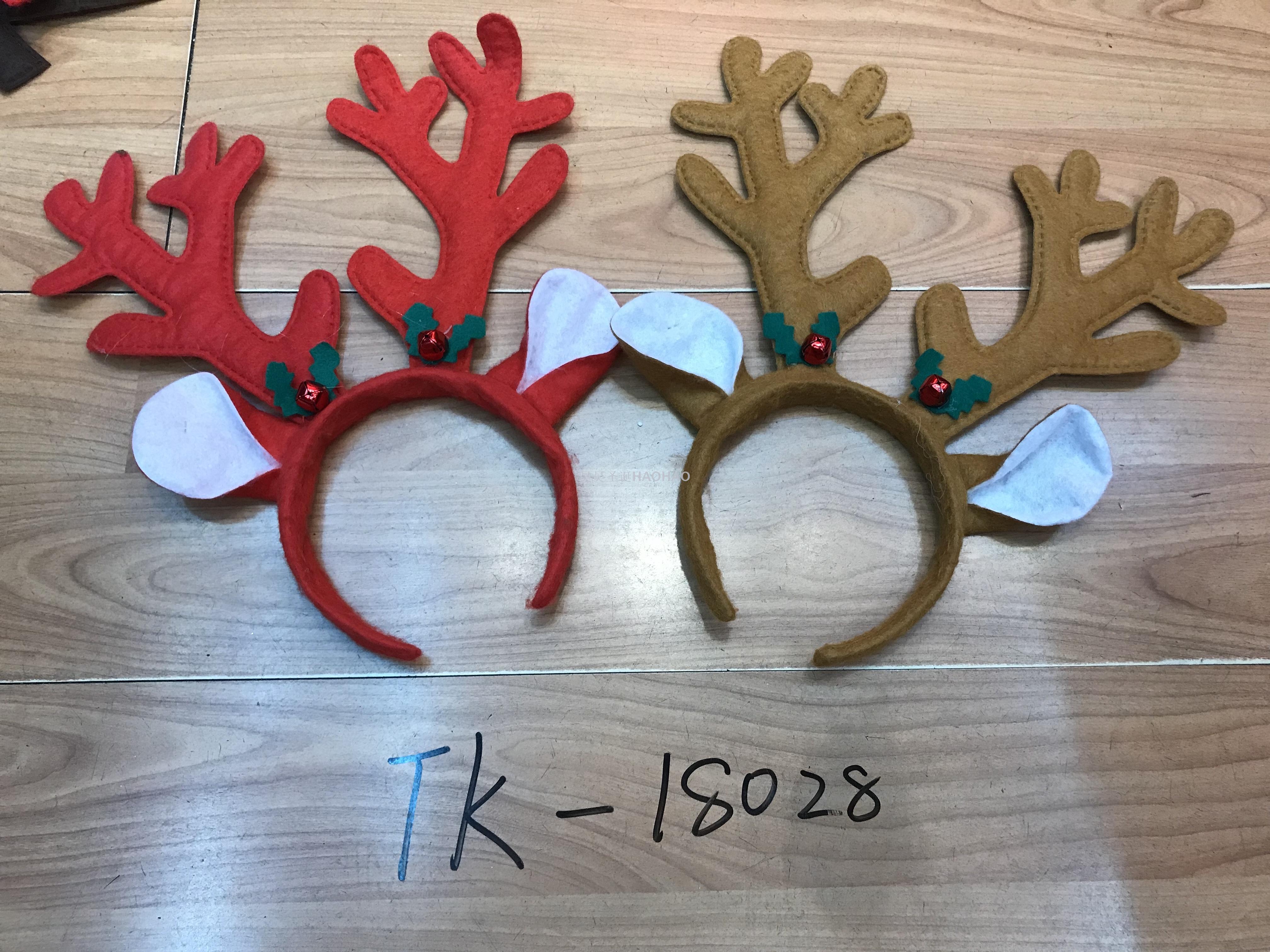 圣诞头扣带铃铛鹿角头扣成人儿童头扣派对用品圣诞厂家直销