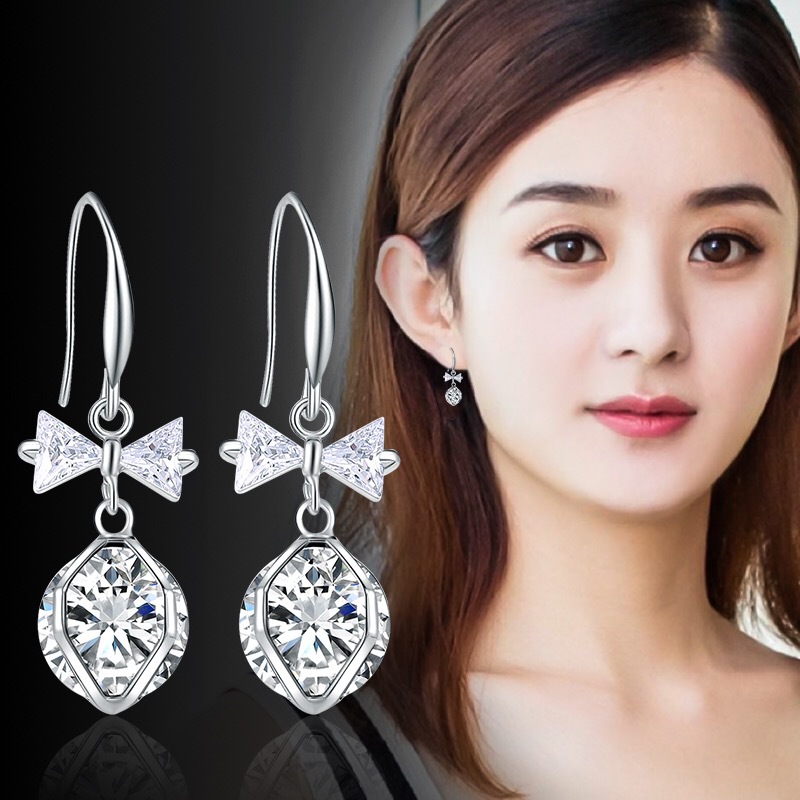 新款水晶耳环时尚锆石简约气质韩国个性防过敏百搭厂家批发直销