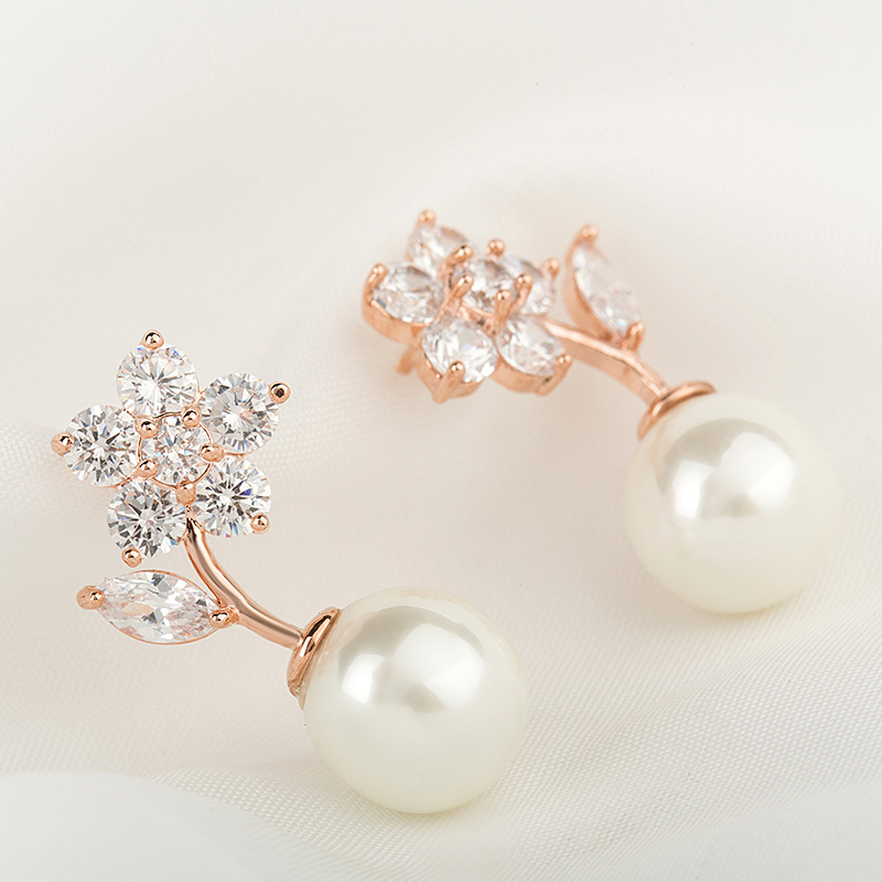 花朵珍珠耳环雪花耳钉时尚气质百搭简约个性甜美耳环厂家直销批发