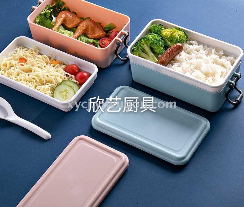 Creative double-layer lunch box, student bento box, microwave oven, Japanese-style separated preservation box pic 2