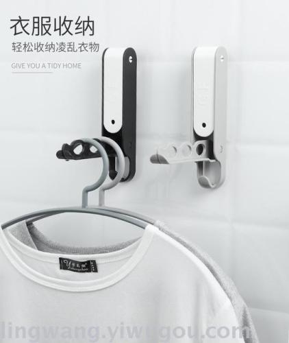 multi-function travel clothes hook punch-free kitchen bathroom wall sliding row hook wall-mounted coat hook behind the door