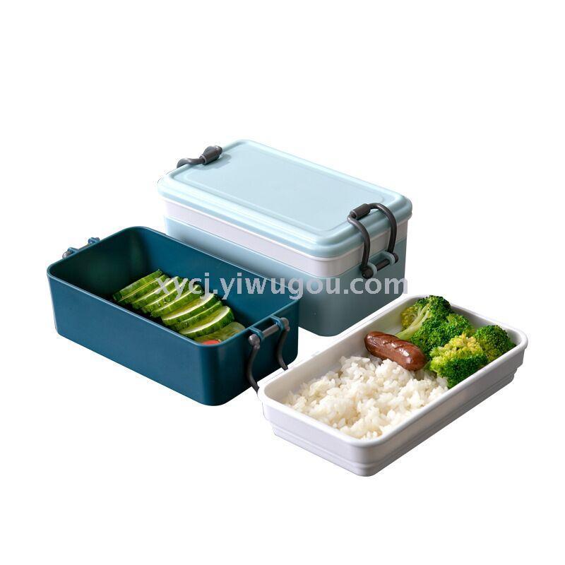 Creative double-layer lunch box, student bento box, microwave oven, Japanese-style separated preservation box pic 5