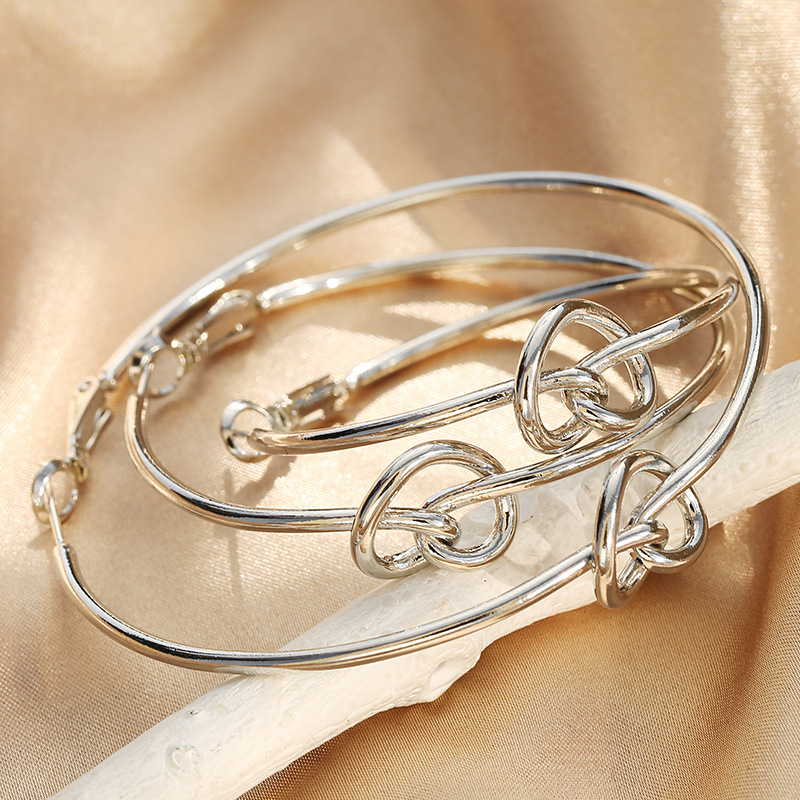 S925银针爱心光面耳圈夸张耳环心形韩版个性耳饰嘻哈女网红批发