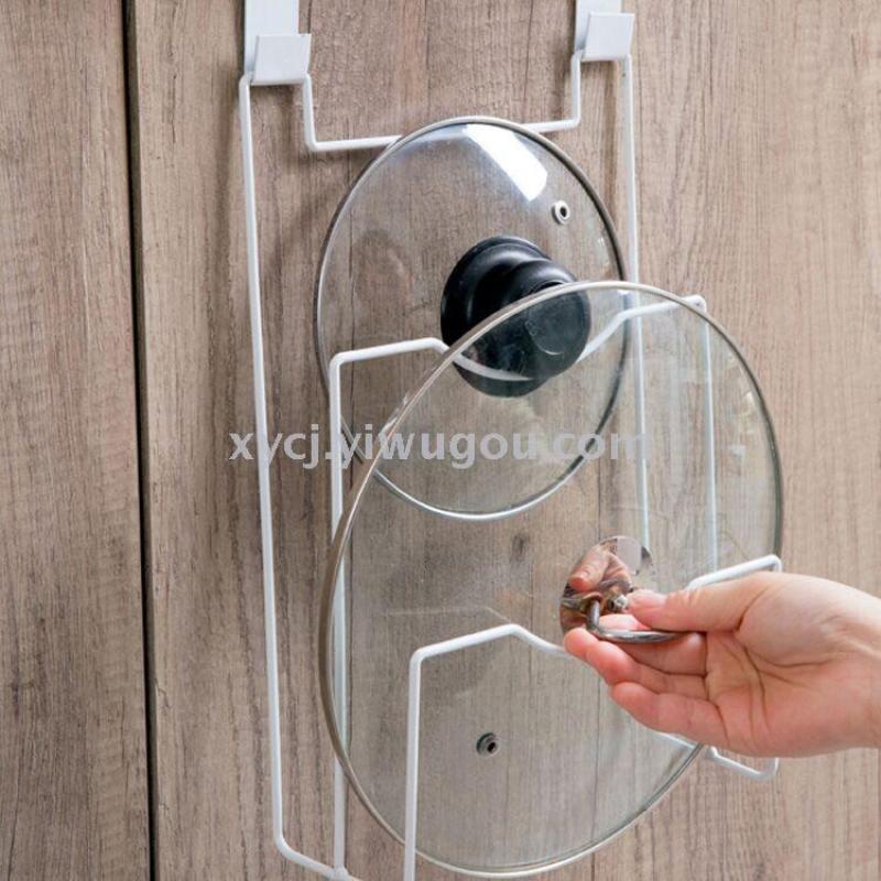 Entrepreneurial iron art door back pot lid rack, non-drilling pot lid storage hanging rack, kitchen cutting board draining rack, storage rack pic 2