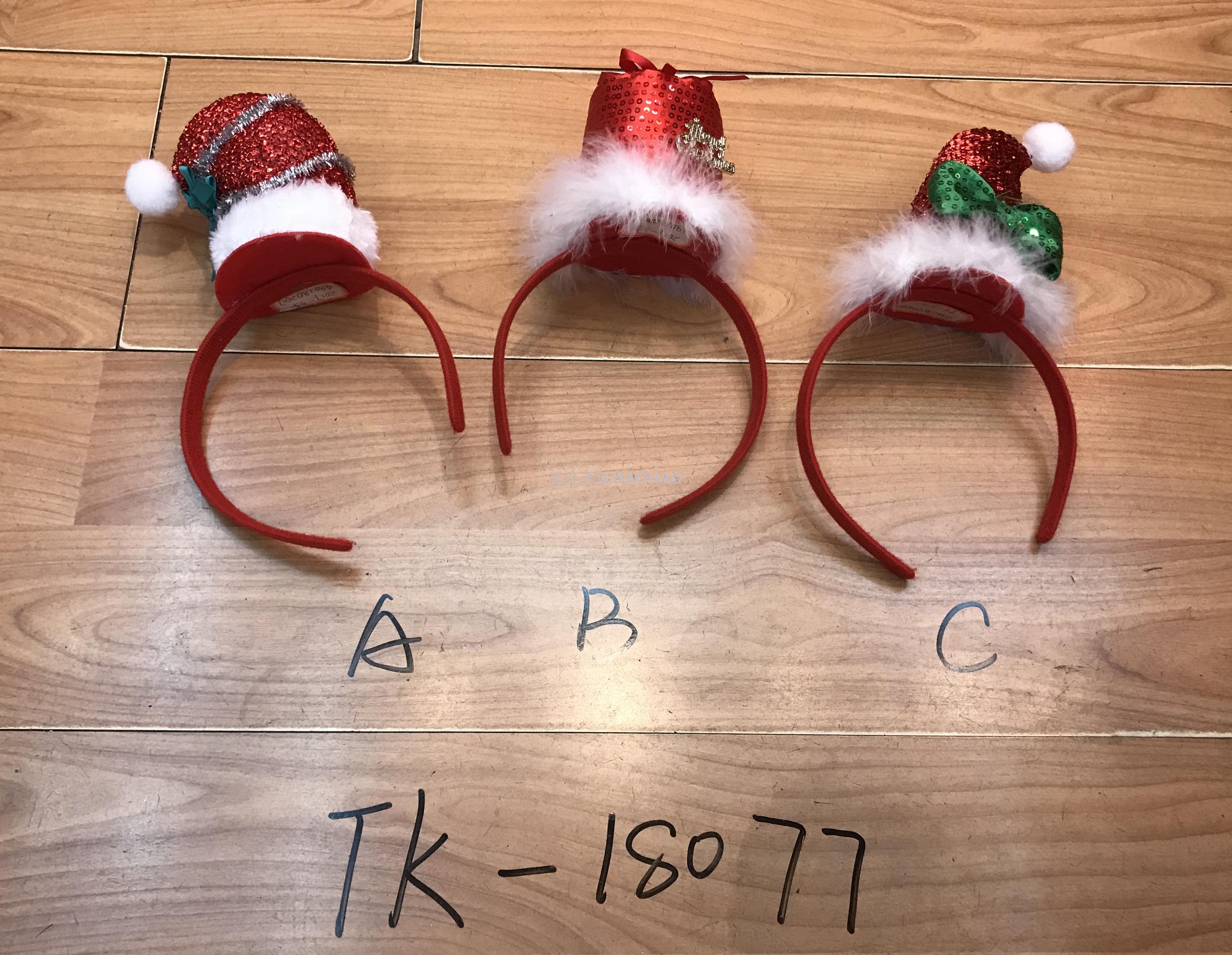 圣诞头扣带铃铛鹿角头扣成人儿童头扣派对用品圣诞厂家直销