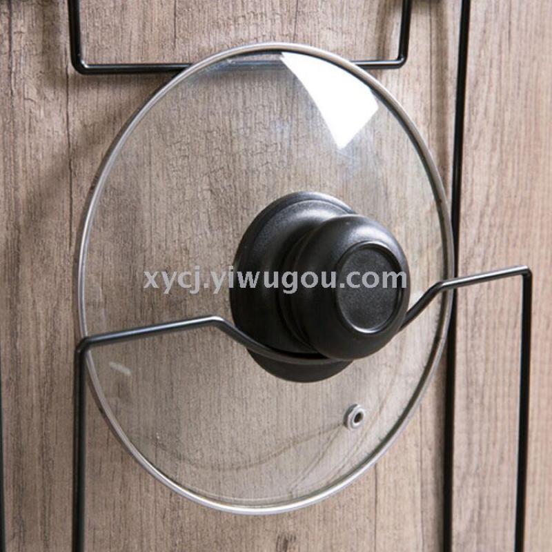 Entrepreneurial iron art door back pot lid rack, non-drilling pot lid storage hanging rack, kitchen cutting board draining rack, storage rack pic 3