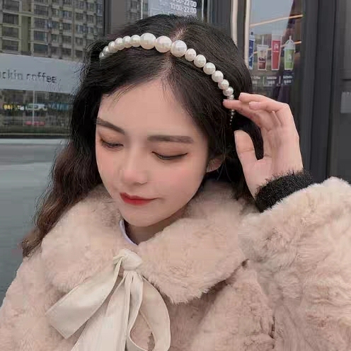 Internet Celebrity Minimalist Pearl Headband Female Versatile Headband Hair Fixer Bundle Hairpin Super Fairy Mori Style Lady Temperamental Korean Hair Band