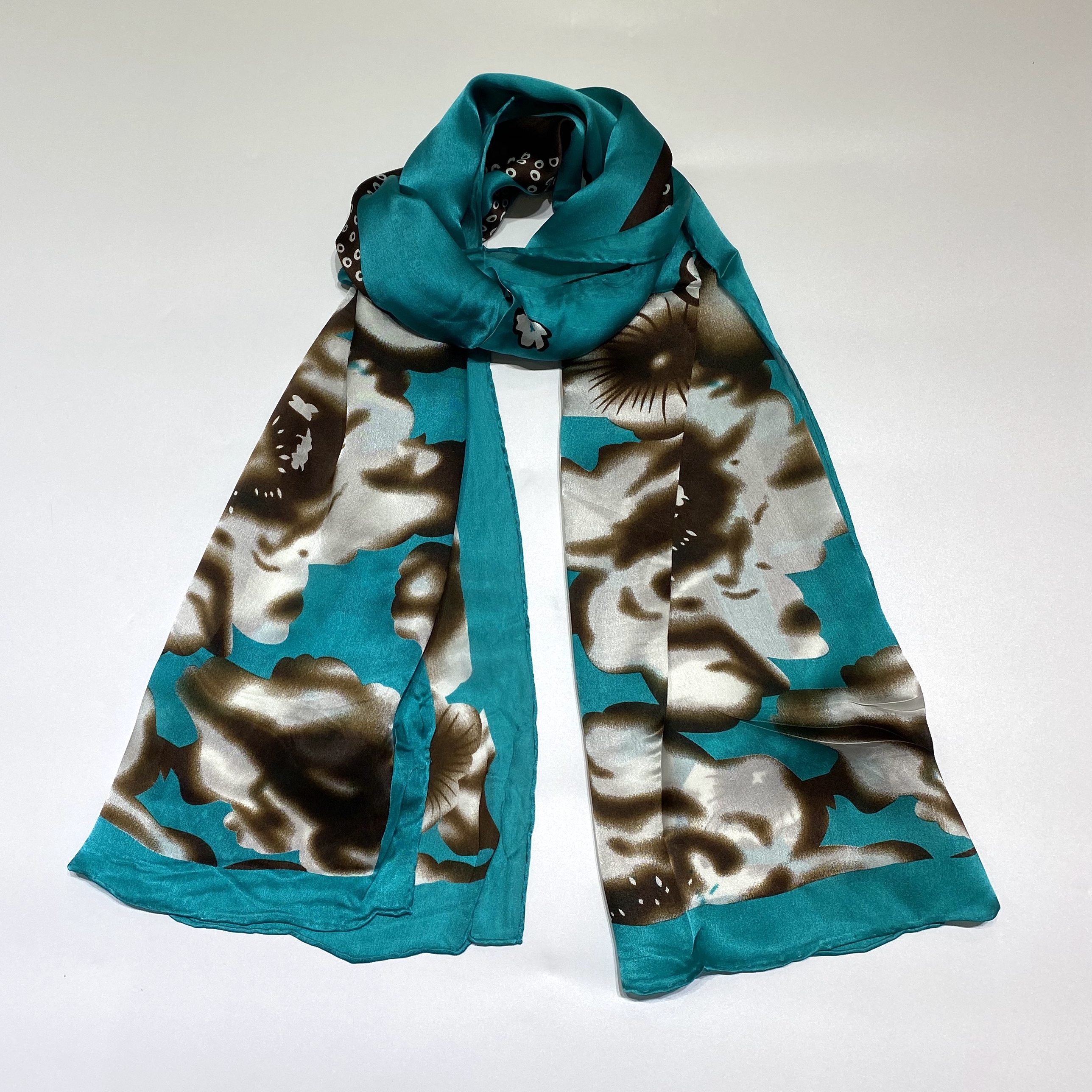 真丝印花100%桑蚕丝巾天然材质围脖