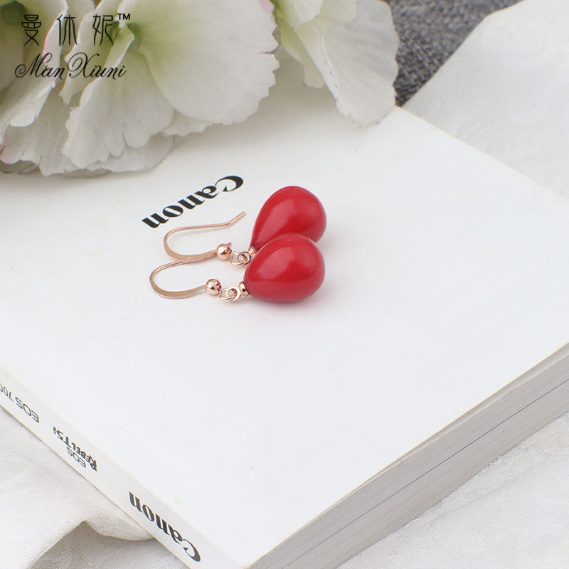 韩版不对称耳坠甜美气质耳钉简约珍珠耳环厂家批发直销包装混批