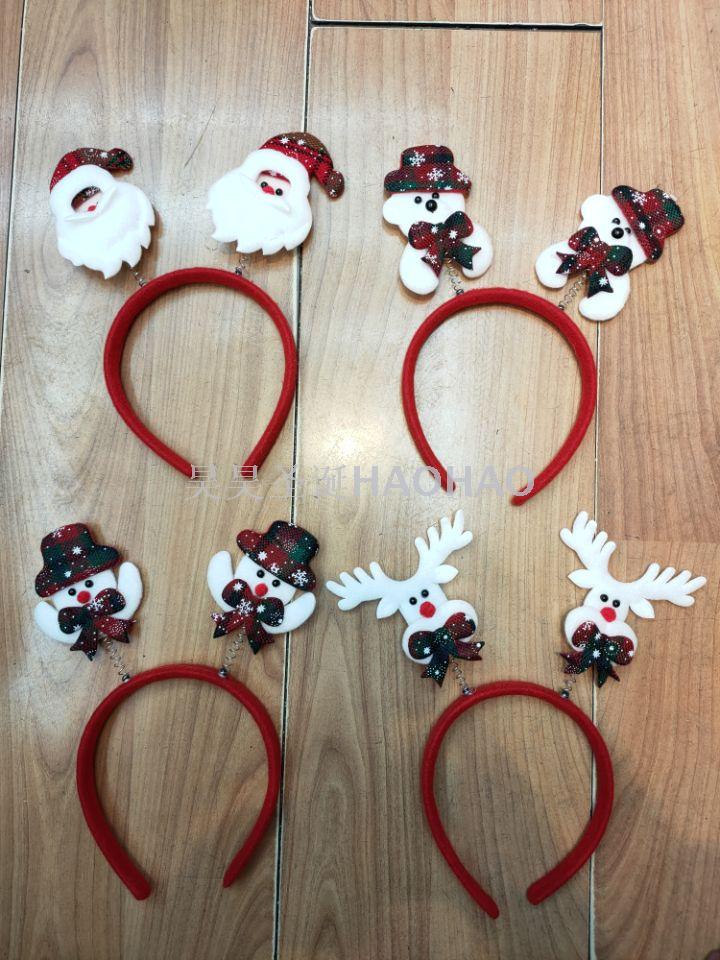 圣诞头扣带铃铛鹿角头扣成人儿童头扣派对用品圣诞厂家直销
