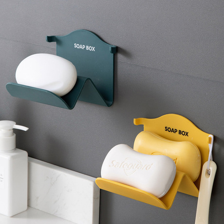 Punch-Free Soap Box Toilet Draining Creative Wall-Mounted Soap Rack Bathroom Storage Rack Suction Cup Double-Layer Soap Holder